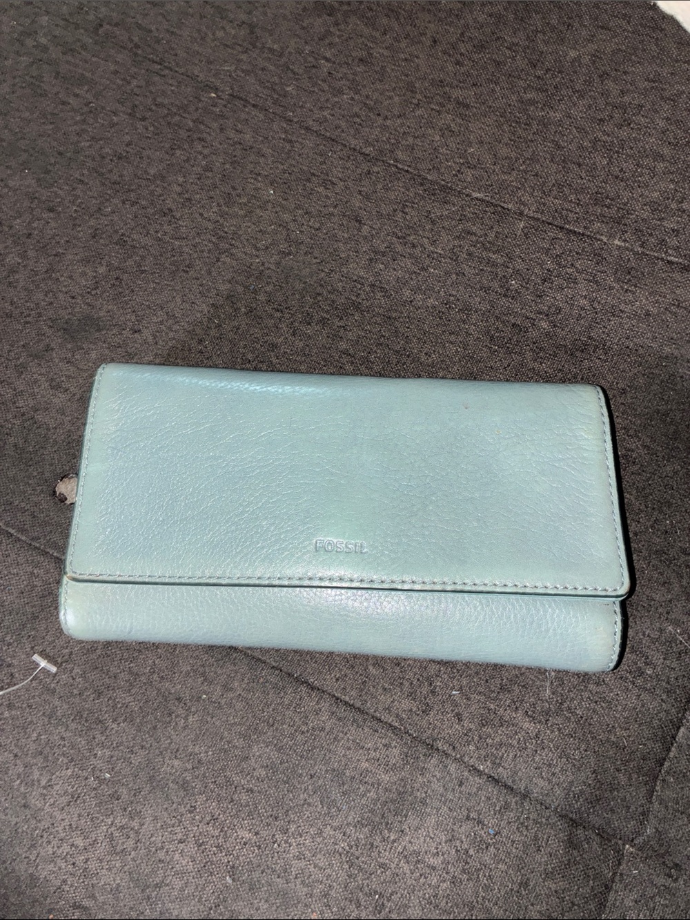 Fossil Women's Leather Wallet - grey/Blue